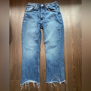Zara Frayed Straight Leg Jeans